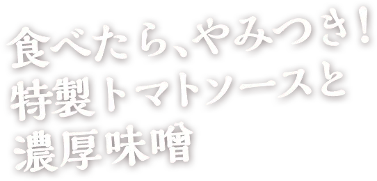 食べたら、やみつき！特製トマトソースと濃厚味噌