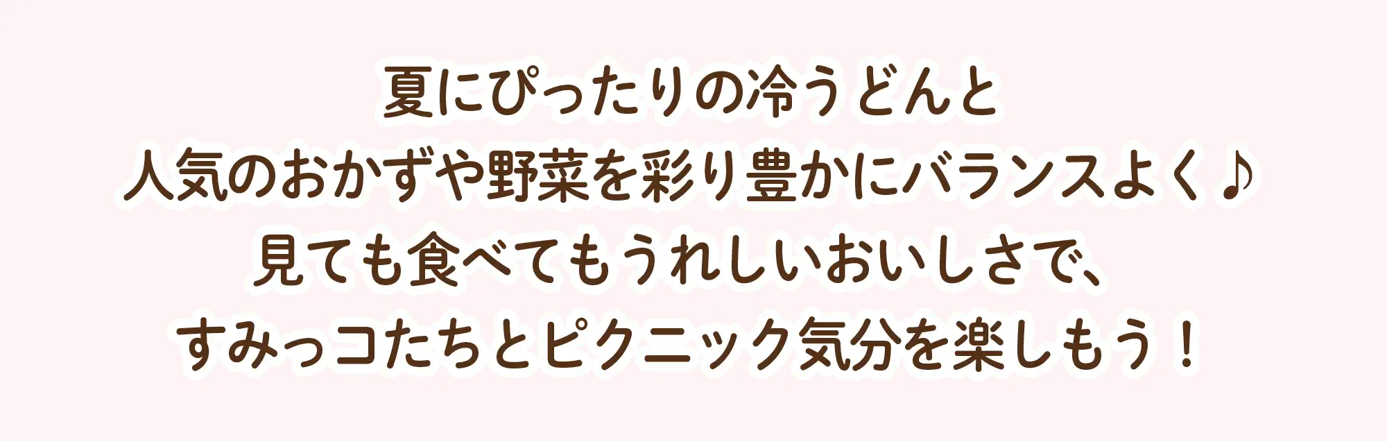 夏にぴったりのうどんと人気のおかずや野菜を彩豊にバランスよく♪