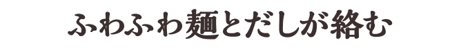 ふわふわ麺とだしが絡む