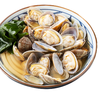 山盛りあさりうどん