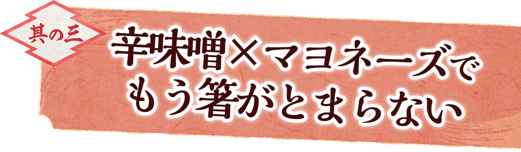 其の三、辛味噌×マヨネーズでもう箸がとまらない