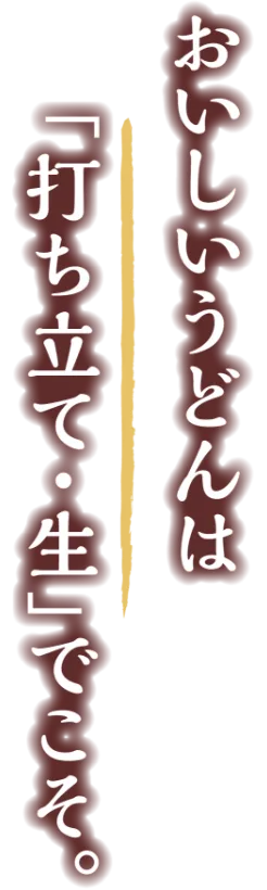 おいしいうどんは「打ち立て・生」でこそ。