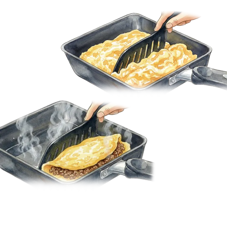 だし巻き玉子ふわふわ食感の秘訣