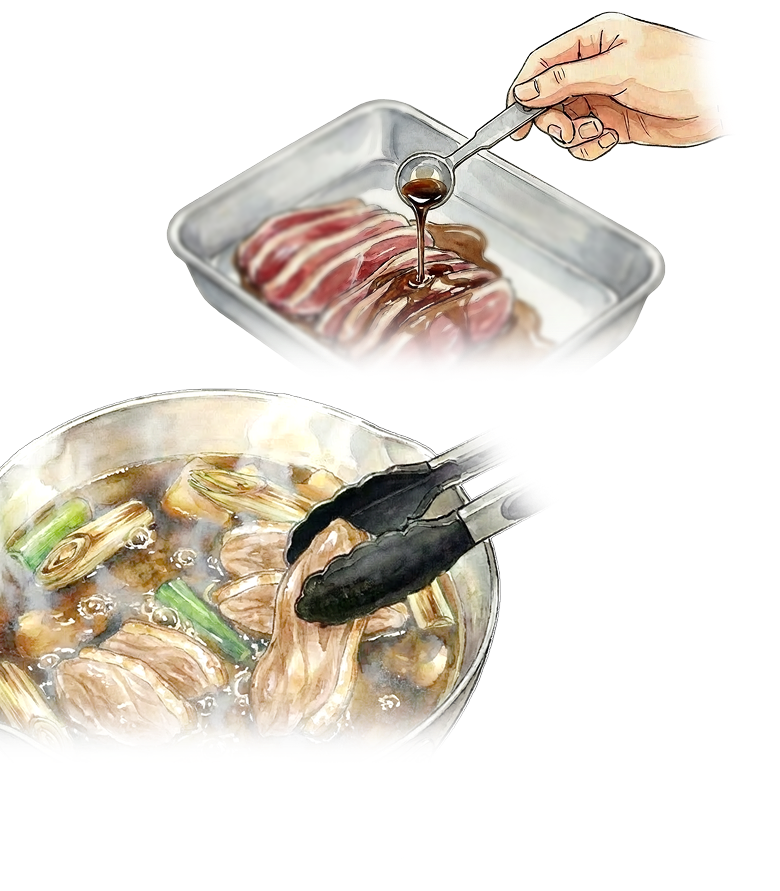 特製鴨だし溶け出す合鴨肉の旨みの秘訣