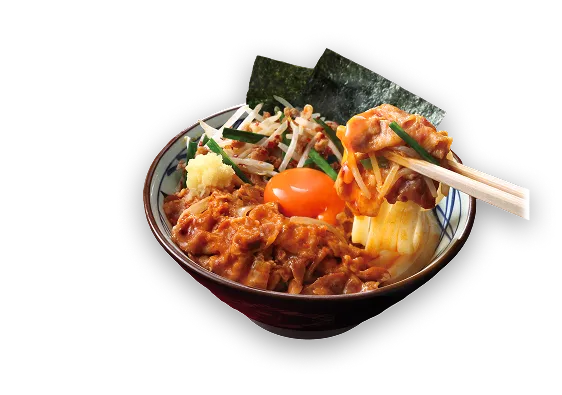 旨辛肉盛りニラ玉ぶっかけ