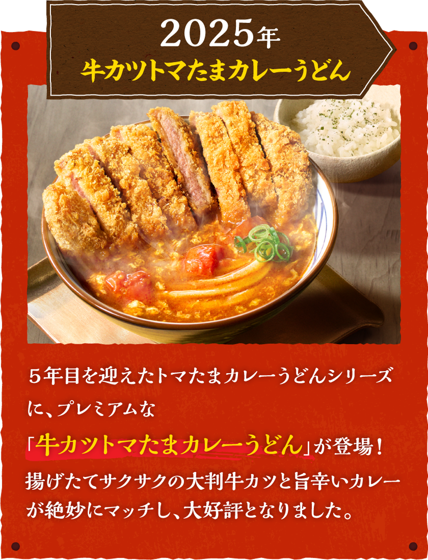2025年、牛カツトマたまカレーうどん