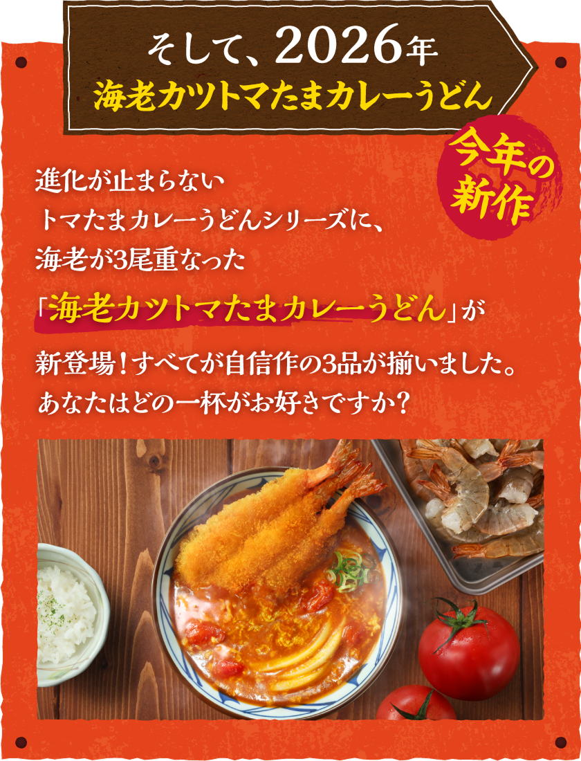 2026年、海老カツトマたまカレーうどん