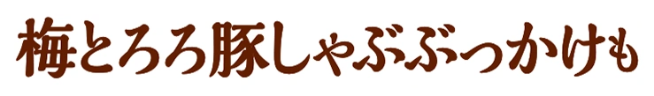 梅とろろ豚しゃぶぶっかけも