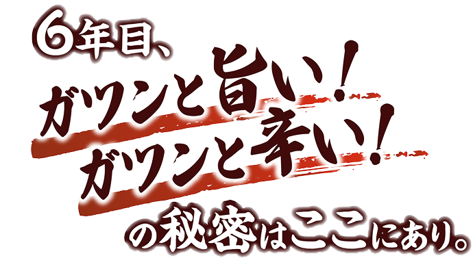 6年目、ガツンと旨い！ガツンと辛い！の秘密はここにあり。