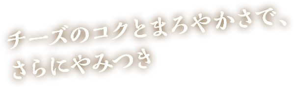 チーズのコクとまろやかさで、さらにやみつき