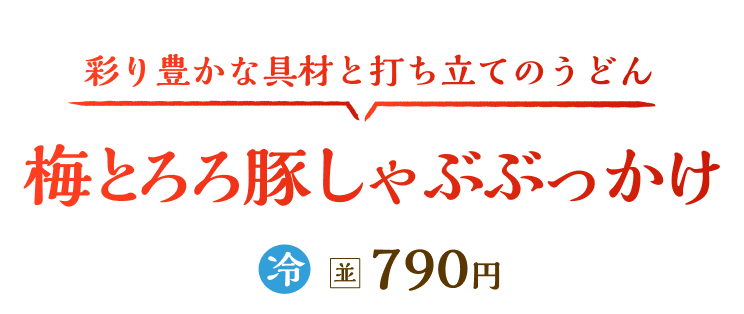 梅とろろ豚しゃぶぶっかけ冷並790円