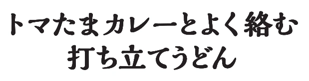 トマたまカレーとよく絡む打ち立てうどん